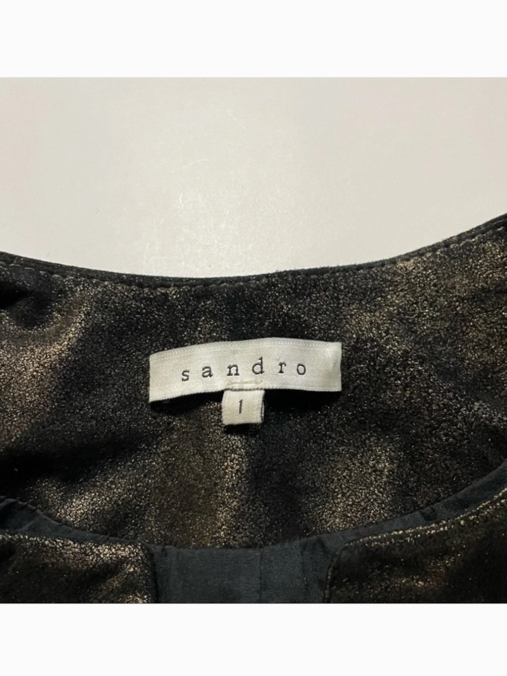 Sandro Gold Goat Leather Jacket, size 1 (small) - Picture 4 of 5